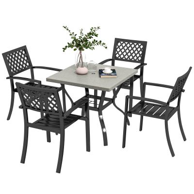 Outsunny Set de Masa si Scaune de Gradina, 5 Piese | Aosom Romania