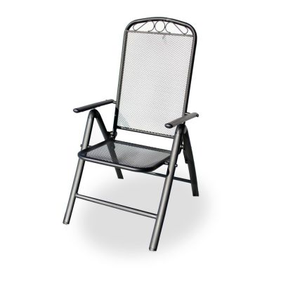Scaun de grădină negru din metal – Rojaplast