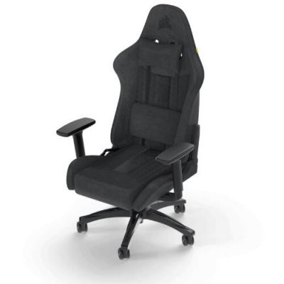 Scaun Gaming TC100 Relaxed Textil cu Tetiera Gri/Negru