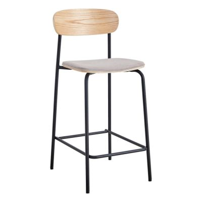 Scaune de bar negre/taupe 2 buc. (înălțime șezut 66 cm) Adriana – Marckeric