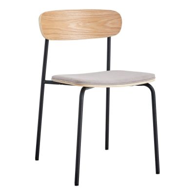 Scaune de dining negre/taupe 2 buc. Adriana – Marckeric