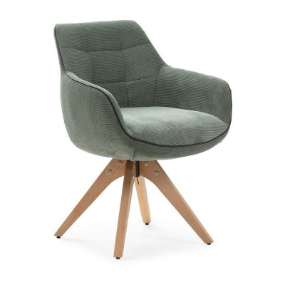 Scaune de dining verzi rotative 2 buc. Donatelo – Marckeric