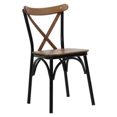 Scaun Alora lemn de cires-picior negru