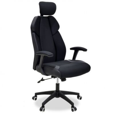 Scaun de birou manager Momentum Bucket cu plasa neagra si pu negru