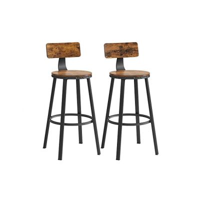 Set 2 scaune bar Vasagle, 73 cm, LBC026B01V1, Maro Rustic