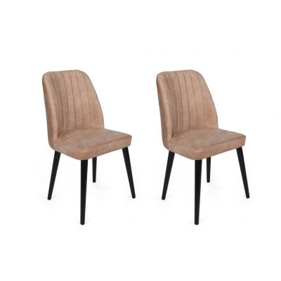 Set de 2 scaune Alfa-433, Bej- Negru