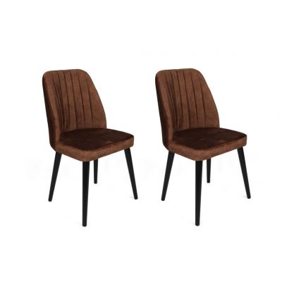 Set de 2 scaune Alfa-436, Maro- Negru ieftin