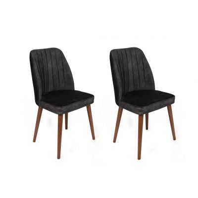 Set de 2 scaune Alfa-467, Antracit Nuc