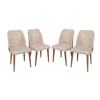Set de 4 scaune Nova, Crem- Nuc