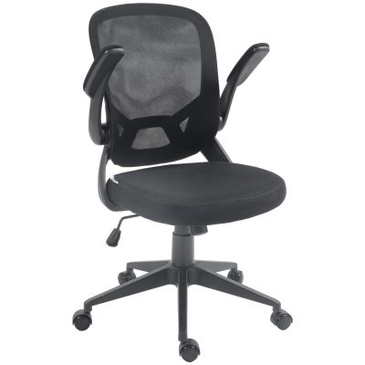 HOMCOM Scaun de Birou Ergonomic Pivotant cu Înălțime Reglabilă, Scaun de Birou cu Balansoar și Țesătură din Plasă Respirabilă, 59x58x96-106 cm, Negru