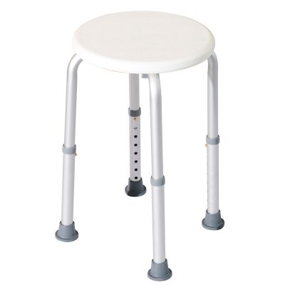 HOMCOM Scaun de Duș pentru Vârstnici cu Înălțime Reglabilă pe 8 Poziții și Picioare Antiderapante, 34.2x34.2x34.8-52.3 cm, Alb | Aosom Romania