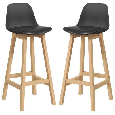 HOMCOM Set de 2 Scaune de Bar, inaltime Bar, Tapitate cu Piele PU | Aosom Romania