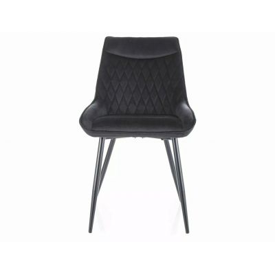 Scaun Agat Velvet, Signal, 51x43x88 cm, catifea/otel, negru