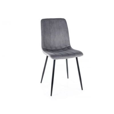 Scaun Alan Velvet, Signal, 45x39x91 cm, catifea/otel, gri/negru ieftin