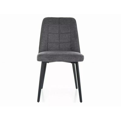 Scaun Aldo Brego, Signal, 45x44x86 cm, textil/otel, gri/negru