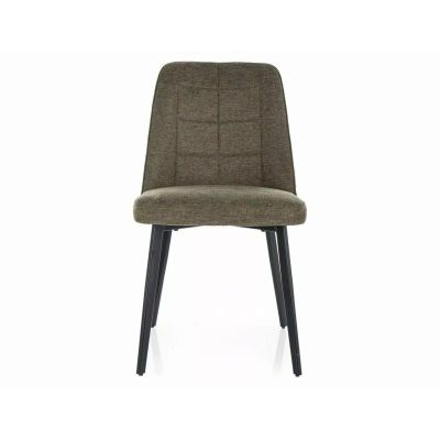 Scaun Aldo Brego, Signal, 47x44x86 cm, textil/otel, olive/negru