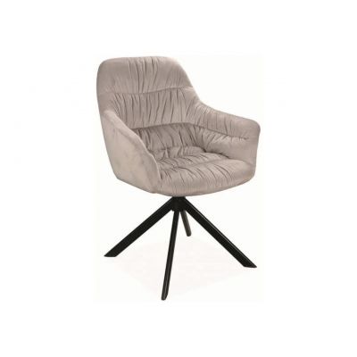 Scaun rotativ Astoria II Velvet, Signal, 60x45x85 cm, catifea/otel, gri deschis/negru ieftin