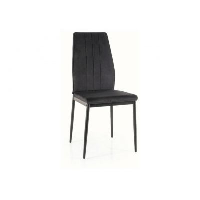 Scaun Atom Velvet, Signal, 44x39x93 cm, catifea/otel, negru