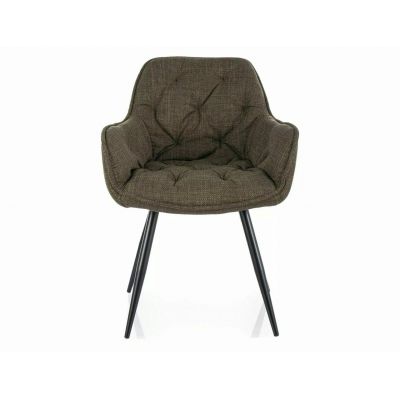 Scaun Cherry Bjorn, Signal, 45x43x87 cm, textil/otel, olive/negru