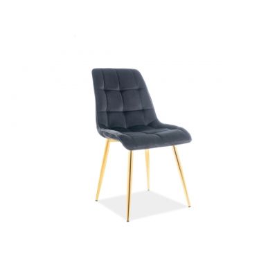 Scaun Chic Velvet, Signal, 51x44x89 cm, catifea/otel, negru/auriu