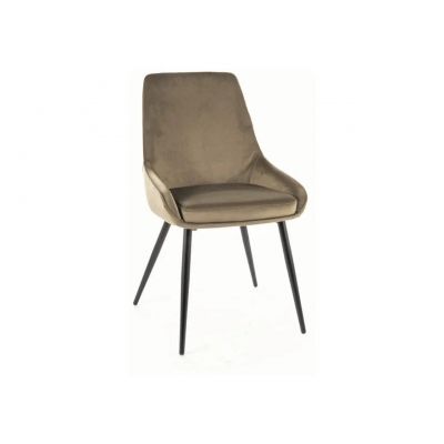 Scaun Cobe Velvet, Signal, 49x43x85 cm, catifea/otel, olive/negru