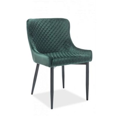 Scaun Colin B Velvet, Signal, 51x45x84 cm, catifea/otel, verde/negru