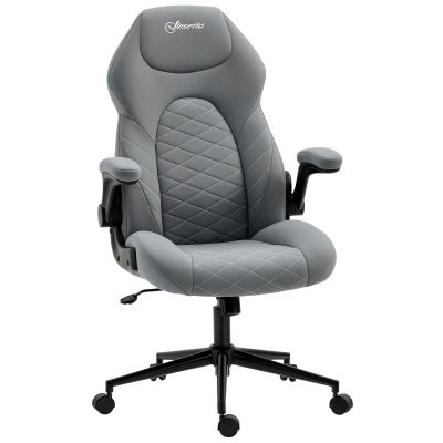 Scaun de birou ergonomic Vinsetto, înălțime reglabilă, 65.5x69.5x112-122 cm, Gri deschis | Aosom Romania
