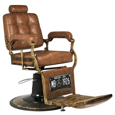 Scaun frizerie barber shop Gabbiano boss old leather light Brown