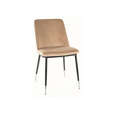 Scaun Jill Velvet, Signal, 48x44x85 cm, catifea/otel, bej/negru ieftin