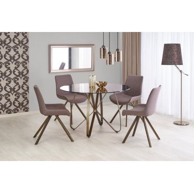Set masa rotunda sticla si metal Lungo + 4 scaune K290