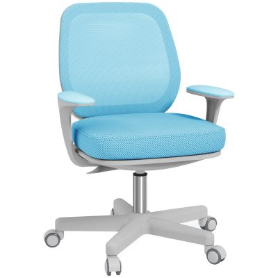 Vinsetto Scaun de Birou Ergonomic cu Înălțime Reglabilă, Scaun Rotativ și Respirabil cu Înclinare, 55x48x82.5-94.5 cm, Albastru | Aosom Romania