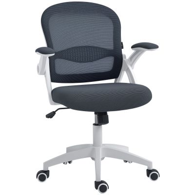 Vinsetto Scaun de Birou Ergonomic cu Spătar din Plasă și Scaun Căptușit, Înalțime Reglabilă, 65,5x61,5x88-97,5 cm, Gri | Aosom Romania