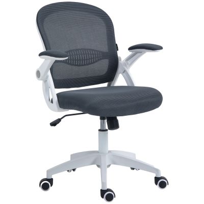 Vinsetto Scaun de Birou Ergonomic cu Spătar din Plasă și Scaun Căptușit, Înalțime Reglabilă, 65,5x61,5x88-97,5 cm, Gri | Aosom Romania