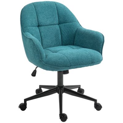 HOMCOM Scaun Home Office, Scaun de Birou Reglabil pe Înălțime cu Roți Pivotante pentru Studiu, Dormitor, 63x66x86-96 cm, Verde închis | Aosom Romania