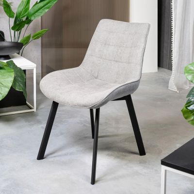 Scaun Colin, Homla, 61x53x88 cm, metal/MDF/textil, gri deschis
