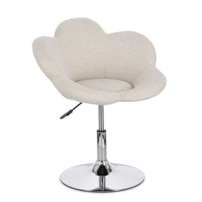 Scaun cu inaltime ajustabila Fleur, Bizzotto, 69x55x69-81 cm, otel cromat/poliester, bej