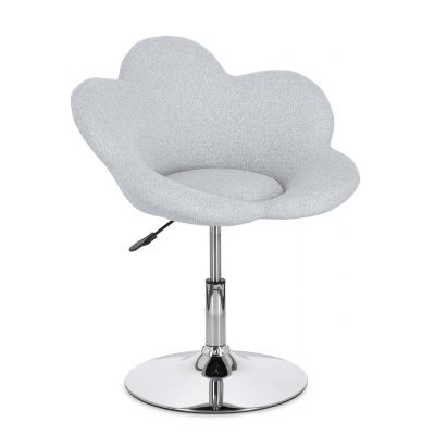 Scaun cu inaltime ajustabila Fleur, Bizzotto, 69x55x69-81 cm, otel cromat/poliester, gri deschis