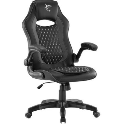 Scaun gaming White Shark NYX, Greutate maxima 120 kg, Cotiere reglabile 1D (Negru)