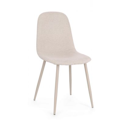 Scaun Irelia, Bizzotto, 52.5x42.5x90 cm, otel/poliester, bej/grej
