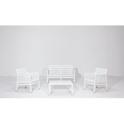 Set de gradina Lara 211S Alb 126x79x65 cm