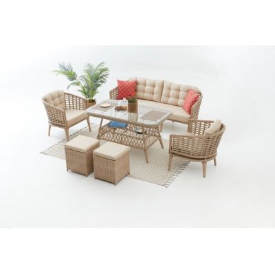 Set de gradina Linda 311S Crem 190x65x77 cm