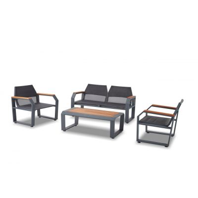 Set de gradina Truva Antracit 145x77x74 cm