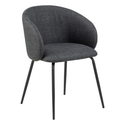 Set de scaune de sufragerie gri închis cu cotiere 2 buc. tapițat Eleanor – Actona