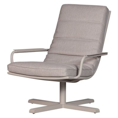 Fotoliu de grădină grej din metal/capitonat Coosa – WOOOD