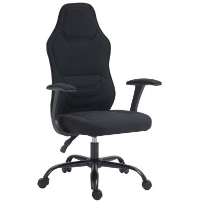HOMCOM Scaun de Gaming Rabatabil cu Suport Lombar, Scaun de Gaming cu Înălțime Reglabilă, 65x59x113 cm, Negru | Aosom Romania
