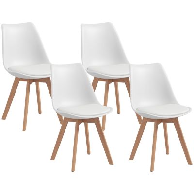 HOMCOM Set de 4 Scaune de Masa, Scaune Moderne de Bucatarie | Aosom Romania