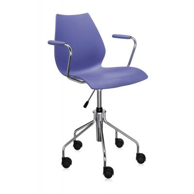 Scaun birou cu brate Kartell Maui design Vico Magistretti albastru navy