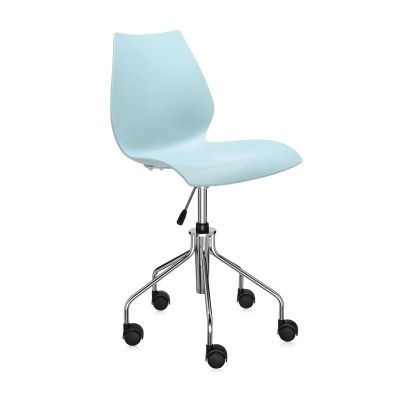Scaun birou Kartell Maui design Vico Magistretti albastru deschis