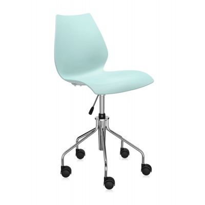 Scaun birou Kartell Maui design Vico Magistretti verde deschis