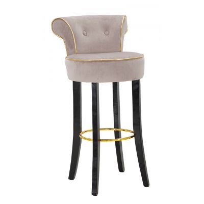 Scaun de bar Luxy, Mauro Ferretti, 46x48x96 cm, catifea, gri